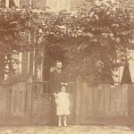 Mary Stella Edwards and her father outside their house in Staines