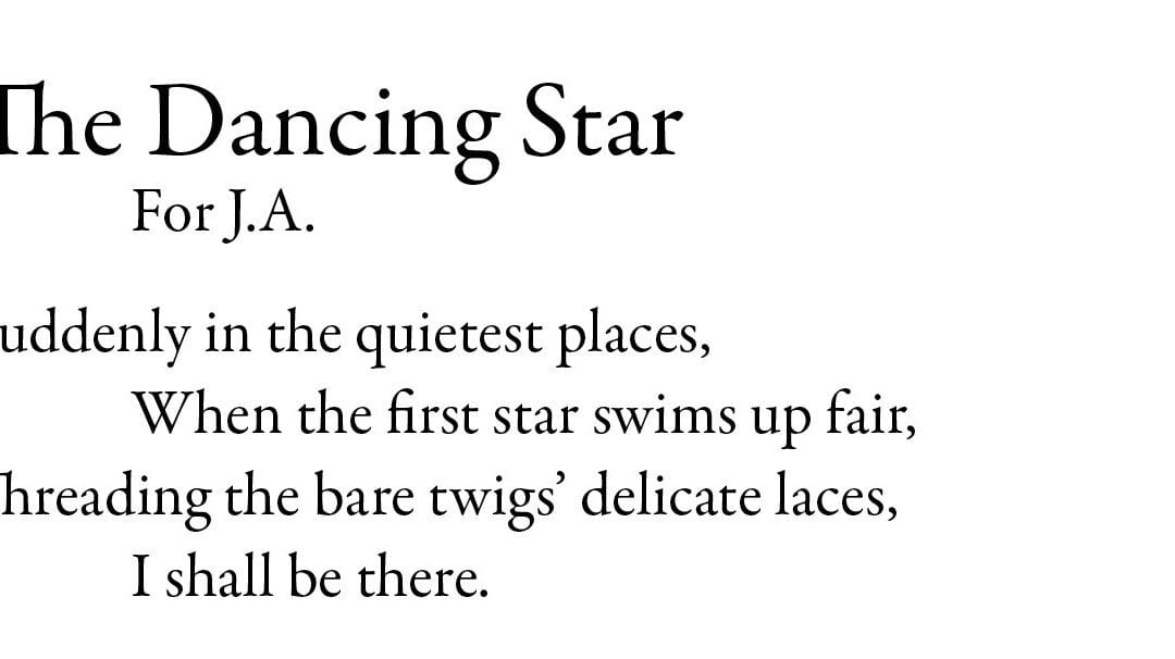 The Dancing Star by Mary Stella Edwards – first verse