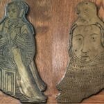 Both sides of the palimpsest brass in St Brannock's church in Braunton